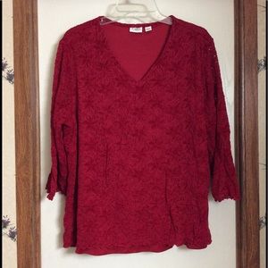 Cato Red lace v-neck top size 18W
